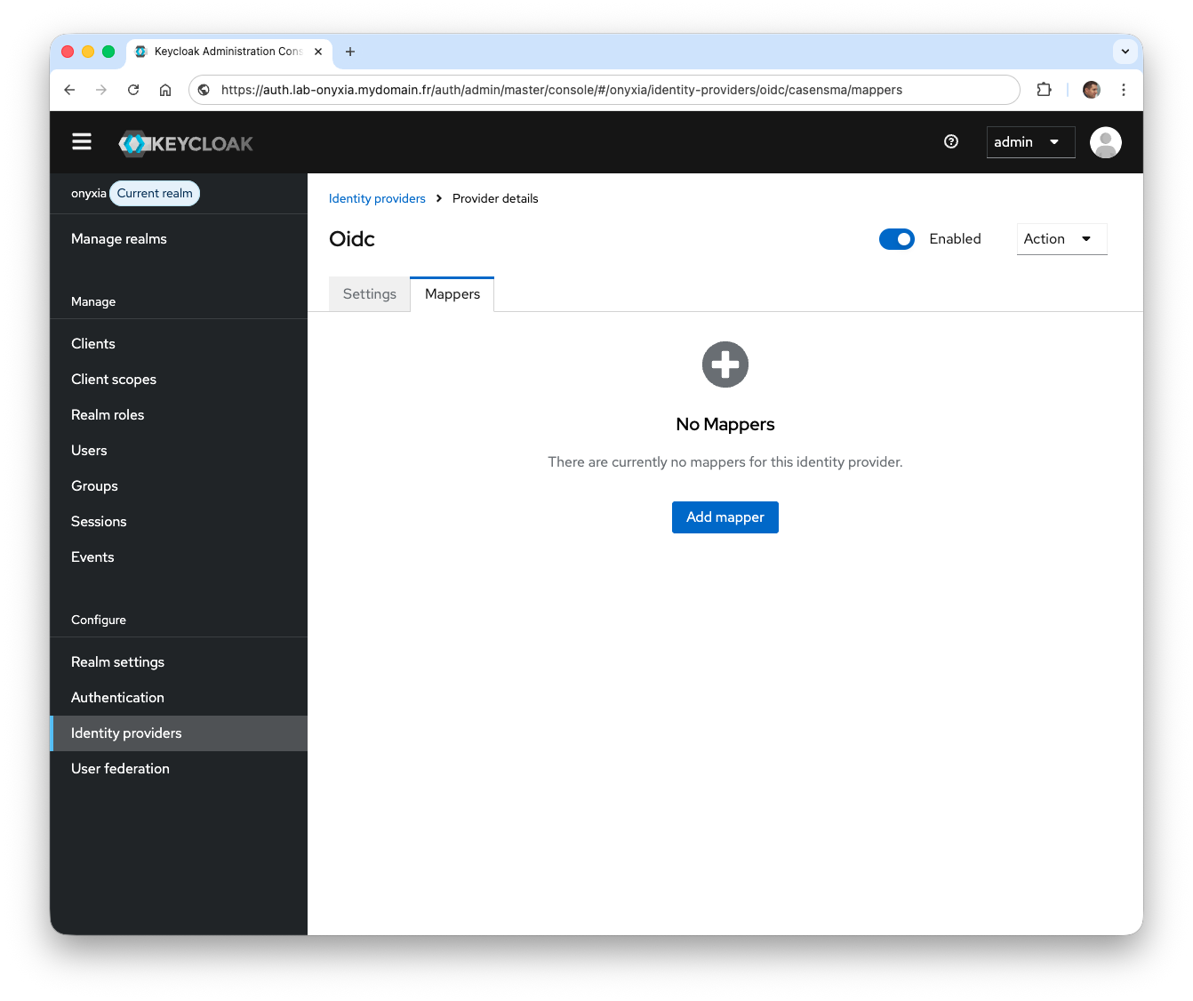 Configuration des mappers