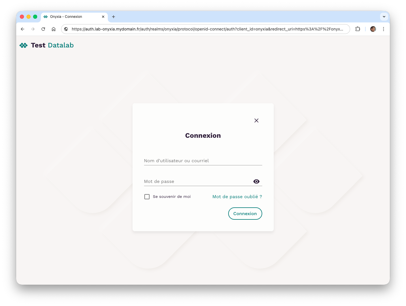 Formulaire d'authentification